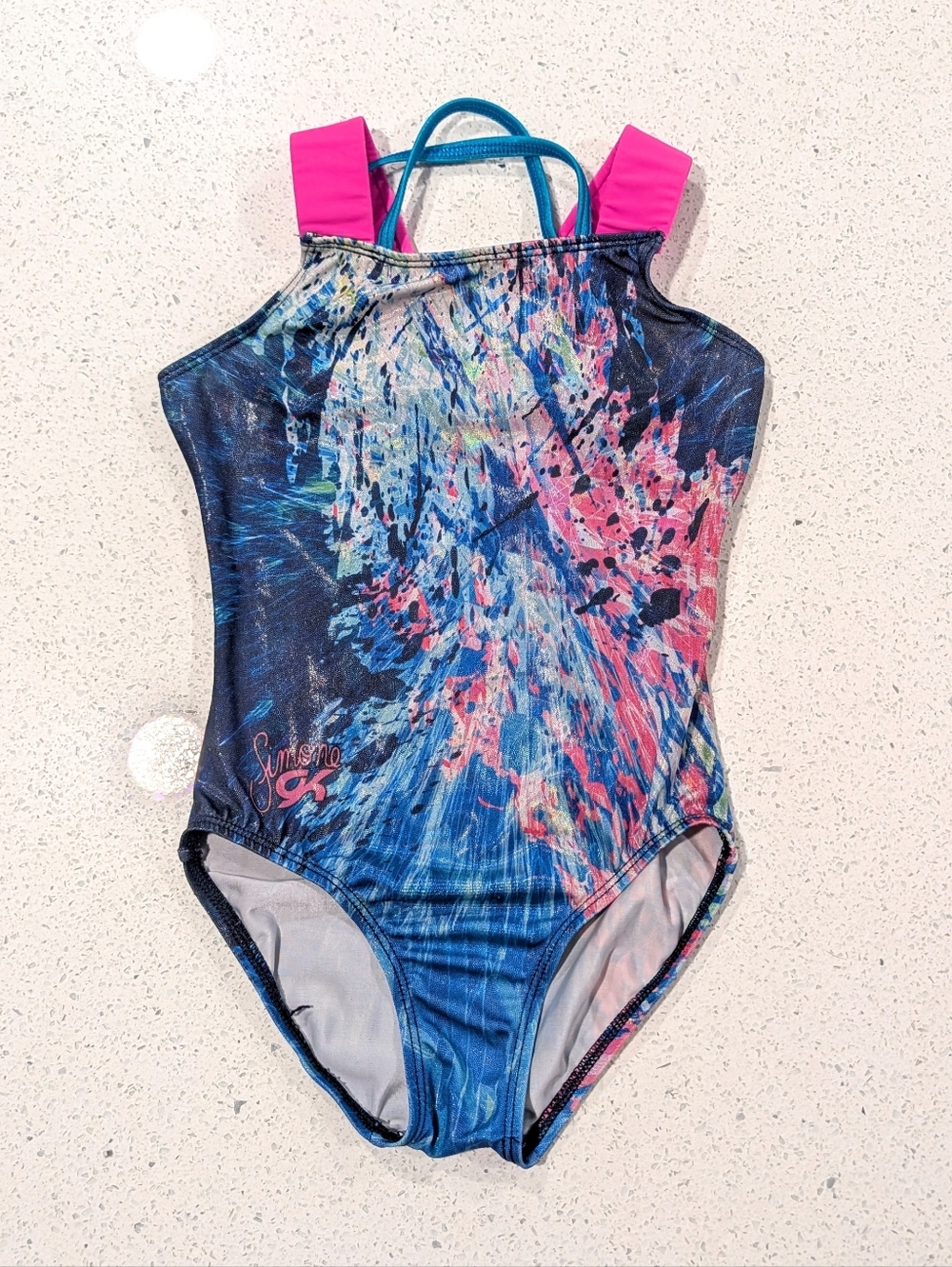 GK ELITE CM Medium Gymnastics Leotard SIMONE BILES Holographic Mystique STRAPPY